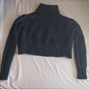 J. Crew black cropped turtleneck